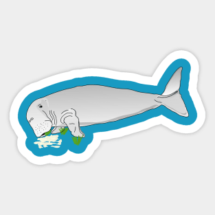 Dugong eating Sticker